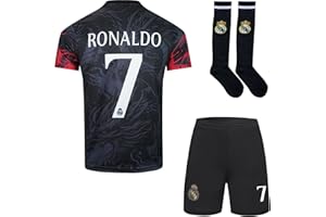 BlackAzat Madrid Ronaldo #7 Drachen Limitierte Sonderedition Football Fußball Kinder Trikot Shorts Socken Set Jugendgrößen