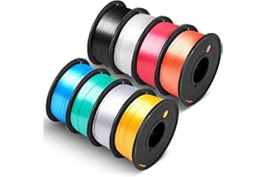 ‎JAYO JAYO SILK PLA Filament 1,75 mm, 3D-Drucker Multicolor Bundle Filament, Schwarz+Weiß+Silber+Gold+Blau+Grün+Rot+Kupfer, 8 Spulen 2 kg, 250 g pro Spule