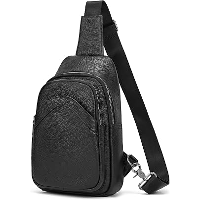 Sling Bag Borse A Spalla Pacco Petto Vera Pelle Uomo, Borsello - 12