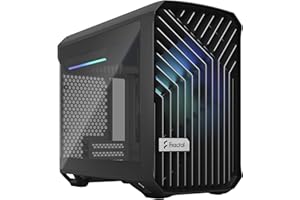 Fractal Design Torrent Nano RGB Black - Light Tint Tempered Glass Side Panels - Open Grille for Maximum Air Intake - 180mm RGB PWM Fan Included - Type C - mATX Airflow Mini Tower PC Gaming Case