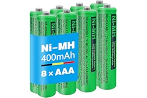JAPUSOON BK-40AAABU Piles Rechargeables AAA 400mah 1,2v pour Téléphone Gigaset, Batterie téléphone pour Panasonic, Lot de 8