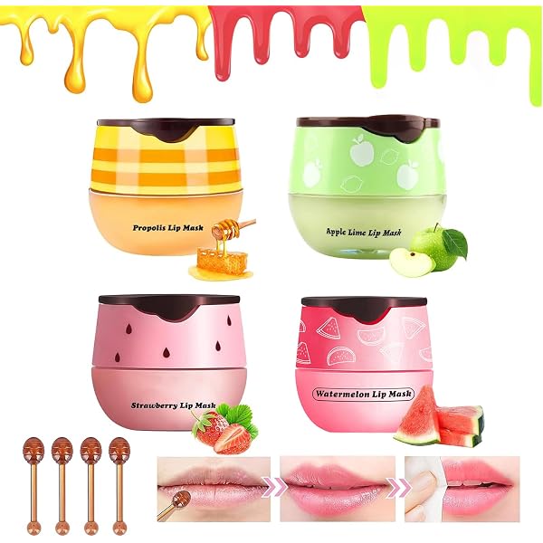 EONFAVE Weihnachts Lippenbalsam Set – 3 Stück Feuchtigkeitsspendende Lip Balms (Avocado, Honig, Kirsche), Je 3,8 G, Gegen Trockene & Rissige Lippen