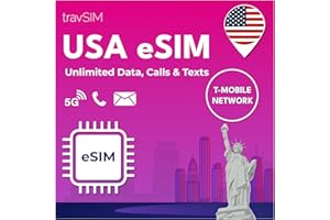 ‎TRAVSIM travSIM USA eSIM | T-Mobile Network | Nieograniczone dane, połączenia i wiadomości tekstowe w USA | e SIM Amerika działa na urządzeniach z eSIM kompatybilnymi z systemem iOS i Android | e SIM USA 07