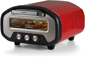 Ariete 3901 Da Gennaro, Forno per pizza, 2200W, Temperatura 430°C, 2 minuti di cottura, Pietra refrattaria, Rosso
