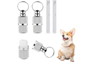 HDXH 3 Pcs Personalised Stainless Pet ID Tags Barrel,Tag Barrel Tube with Address Name Label,Stainless Steel Anti Lost Dog Cat ID Tag Address Name Label for Cat Dog Puppy Collar(Silver)