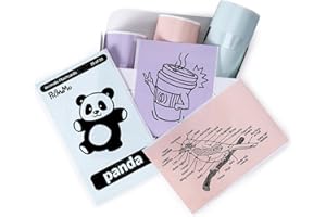 Memoking T02 / M02X / M02L papier do naklejek - różowy/Jasnozielony/fioletowy Sticky T02 mini papier do naklejek do drukarek, 50 mm x 3,5 m, trwałość 20 lat, do pamiętnika, zdjęć i notatek studyjnych