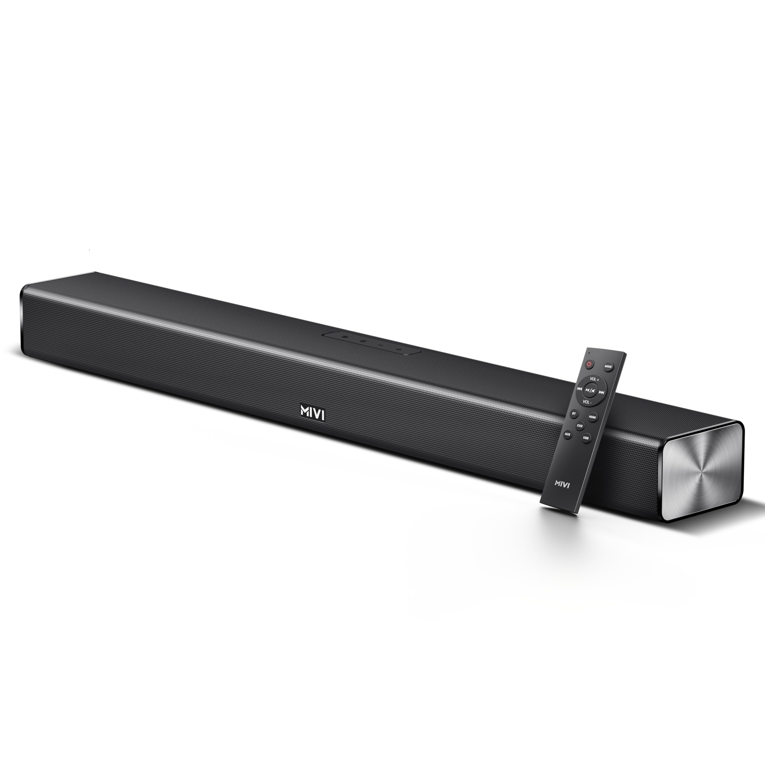 Mivi Fort Q100 Soundbar- 100W Surround Sound, 2.2 Channel, Multiple Input and EQ Modes, Made in India soundbar for TV