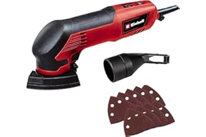 Einhell Deltaschleifer TC-DS 20 E (200 W, 2 mm Schwingkreis, bis 22.000 min-1 Schwingzahl, Drehzahlregulierung, Schleifschuh mit Kletthaftung, inkl. 9x Schleifpapier)