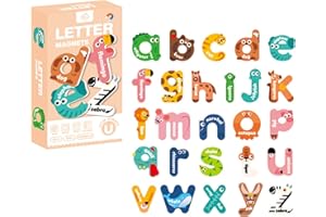 JANFEEL Magnetic Letters,Alphabet Magnets for Fridge,Large Size Letter,Numbers,Animals Transportation Refrigerator Magnets for Kids Fun Early Education Cognition Toys for Home and School (Letter in Lowercase)