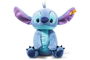 Steiff Kuscheltier Disney Originals Stitch, Süßes Stofftier mit Kunststoffaugen, Kinder, Jungen & Mädchen, Friends, Plüschtier 22 cm, Mittelblau, 024696