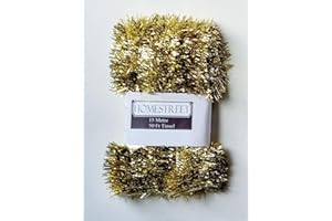 HOMESTREET Extra langes Lametta, 15 m, sehr lang, Weihnachts-Lametta in einer Auswahl von rot, silber oder gold Weihnachtsdekoration (Gold)