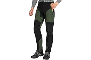 GITVIENAR Męskie spodnie outdoorowe z podszewką, wodoszczelne, wiatroszczelne, oddychające, ciepłe, odporne na ścieranie, softshellowe, spodnie funkcyjne, spodnie trekkingowe, spodnie zimowe, na jesień i zimę