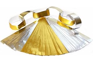 Bright Ideas Metallic Chains, Paper Kids, Make Your Own Decorations to Display, Arts Ideal for Schools, Home Crafting, Assorted Colours Pack of 75 2.5cm x 21cm Strips, Gold & Silver, PK75. BI2019.