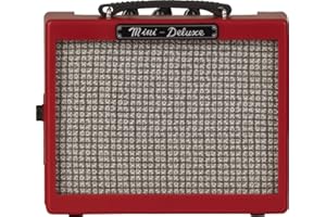 Fender Mini Amplificador de Lujo, Apto para Guitarra eléctrica y bajo, Color Rojo
