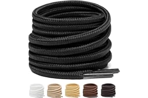 Stepace Cordones Redondos para Botas [ 2 Pares ] Cordones Duraderos de Zapatos para Montaña, Calzado de Seguridad y Zapatos de Senderismo - Diámetro 3.5 mm-4 mm