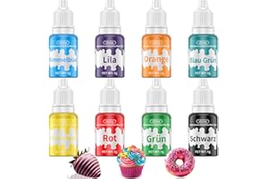 Wwtop Colorant Alimentaire Gel, 8 Couleurs Colorants Alimentaires Haute Concentration Food Coloring pour Gâteaux Biscuits Tartes Donuts Pâques-6g