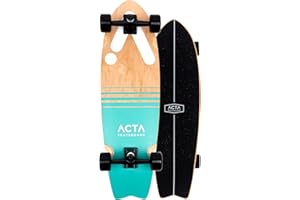 ACTA Surfskate Horizonte 32" - Azul & Beige - Tabla de surf de arce de 7 pliegues, ideal para principiantes e intermedios, para pumptrack, cruising y carving urbano