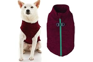 Gooby Chandail en Polaire à Fermeture éclair pour Chien, à Enfiler - Pull en Polaire avec Anneau de Laisse Double en D - pour Chiens de Petite et Moyenne Taille - Fuchsia délavé, Taille XL