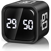 ORIA Digital Timer, 100-Minute Countdown Pomodoro Cube Timer with Gravity Sensor, LED Display, 5/10/30/60-Min Quick Flip for 