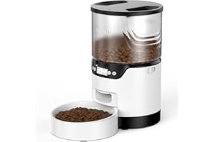 Distributore Automatico Cibo Gatti, GIOTOHUN Dispenser Cibo Gatti con Programma Programmabile, Schermo LCD, Registrazione 10S, 1-4 Pasti al Giorno, Doppia Alimentazione, Capacità di 3 Litri