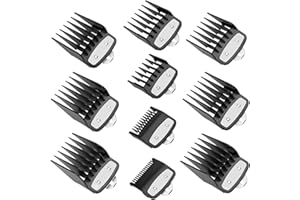aichilra 10 protectores de cortapelos de 10 tamaños, peine profesional para la mayoría de cortadoras de pelo de 1,5 mm, 3 mm, 4,5 mm, 6 mm, 10 mm, 13 mm, 16 mm, 19 mm, 22 mm, 25 mm