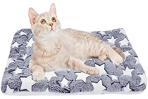 WUMEIJIAJU Cat Bed Mat 60x45cm Dog Bed Mattress Warm Thermal Pet Pad Blanket Puppy Mat Cushion for Winter Small/Medium Pets Dogs & Cat Cages,Star