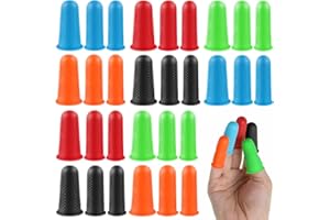 FAURAPMNG Fingerspitzen aus Gummi, 3 Größen, Silikon-Fingerschutz, Heißklebepistole, Gummi-Fingerabdeckkappen, Fingerschutz, dicke Büroabdeckung, Fingerpolster zum Zählen und Nähen, Sortieren