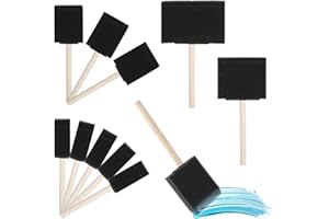 JIYIN 10 Stück Schwammpinsel, Tupfpinsel Schwamm Schaum Pinsel Schaumstoffpinsel Schaumstoff Stupfpinsel Zum Malen Farbapplikator Malzubehör für DIY Bastelprojekte (4 Größen)