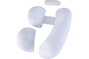 WQU Schwangerschaftskissen zum Schlafen, Ganzkörper-Schwangerschaftskissen mit abnehmbarem und verstellbarem Kissenbezug, Unterstützung für Rücken, Beine, Bauch, Hüfte für Schwangere