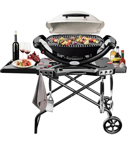 Onlyfire Heavy Duty BBQ Trolley Food Prep Tafel, Roestvrij Staal Flattop Werktafel met Bijzettafel, Tweelaagse Stalen Mand en Gebruiksvoorwerp Houder Onlyfire Heavy Duty BBQ Trolley Food Prep Tafel, Roestvrij Staal Flattop Werktafel met Bijzettafel, Tweelaagse Stalen Mand en Gebruiksvoorwerp Houder