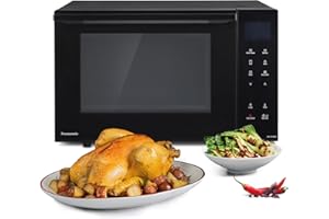 Panasonic NN-DF38PBEPG Horno Microondas y Grill, 1000W, 23L, Inverter, Modo Eco Combi, Plato no Giratorio, 16 Programas Automáticos, Bandeja Esmaltada, Rejilla Alambre, Fácil Limpieza, Negro