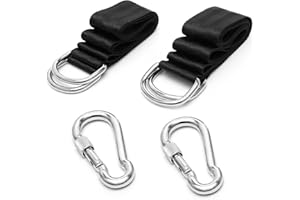 FL HUA 2 Pièce Sangle pour Balancoire Arbre avec Mousqueton, kit de Suspension pour Balançoire, Sangles et Pinces pour Balançoire Hamac Siège