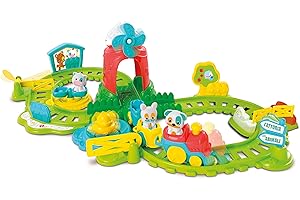 Clementoni Baby Trenino in Fattoria, Treno Giocattolo Bambini 12+ Mesi, Play Set con 4 Personaggi, Centro Attività per Sviluppare Manualità e Immaginazione, Made in Italy, Lingua Italiana, 17756