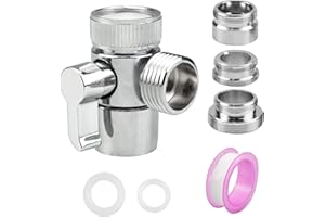 Doafoce 3-Way Shower Diverter Valve G1/2"" M22 X M24 Shower Head Adapter for Shower 3 Way Kitchen Tap Diverter Shower System Component Replacement Part for Kitchen/Bathroom/Sink Faucet
