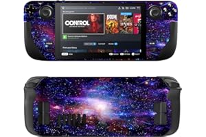 DLseego Protective Sticker for The Steam Deck, Scratch Resistant, Custom PVC Skin for The Valve Steam Deck and Full Set Protective Skin Decal- Purple starry sky