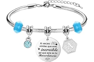 Suonie Regalo de pulsera de inspiración,pulsera colgante plateada A - Z 26 letras iniciales para niñas hermanas madre amigos y amantes cumpleaños navidad graduación