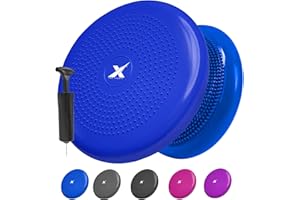 XN8 Sports Wobble Cushion Non-Slip Inflatable Board - Balance Cushion with Pump for Core Training-Fitness- Exercise-Posture-Agility-Gym-Workouts-Yoga - Sensory Cushion for Chair
