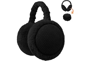 Zeltauto Women’s Winter Earmuffs Adjustable Foldable Faux Fur Plush Ear Warmer Full Ear Surrounded