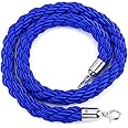 Trintion 1.5M Twisted Queue Rope Barrier Post Stand Divider Crowd Control Stanchion for Clubs Hotel Bank Hospital (Blue)