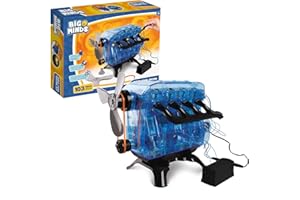 PARTY TOWN Big Minds Build Your Own Engine - Model Engine Kits +100 Pieces | Model Engine Kits For Adults And Kids Engineering Kits +8 Years Old | Engineering Kits For Kids | V8 Engine Model Kit