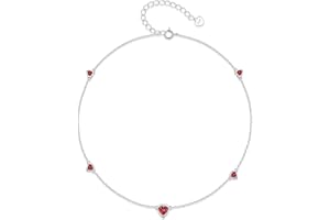 Step Forward Sterling Silber Herz Geburtsstein Fußklets: Konstellation Monat Geburtstagsgeschenk Schmuck für Frauen oder Jugendliche Mädchen oder Tochter