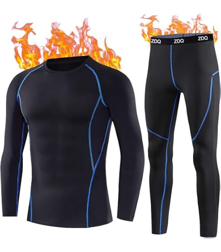 Lot De 2 Pantalons De Compression Thermique MEETYOO – Homme, Noir, Ski, Couche De Base