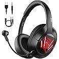 Eksa E3 Mobile Virtual 7.1 Surround Gaming Wired Over Ear Headphones With Mic -3.5Mm For Switch, Computer With Detachable Noise Cancelling, Ultra Lightweight Comfortable Usb Gaming (Red)