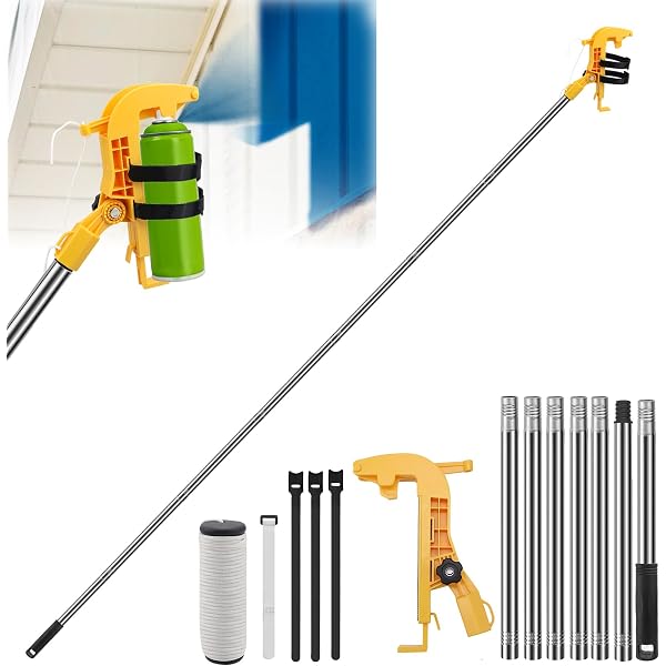 Sprühdosen Adapter Mit Teleskopstange (3,6 M) – Verlängerung Für Wespenspray, Farbe & Reiniger, Einstellbarer Winkel Bis 115°
