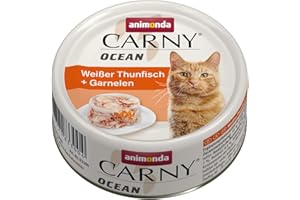 Animonda Carny Ocean Karma dla Kotów, Biały Tuńczyk/Krewetki, 12 x 80 g