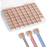 Flintronic 55 Pieces Electrical Connectors Cable, 3 in 2 Outside Terminal Blocks, Quick Electrical Connectors for Fixed Wires