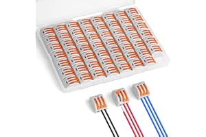 flintronic Bornes de Connexion, 55PCS 3 Entrées Connecteur Électriques Rapide de Fil, Électrique Connecteurs D'épissag Automatique à Levier-écrou pour Circuit en Ligne 28-12 AWG, PA/PC Ignifuge