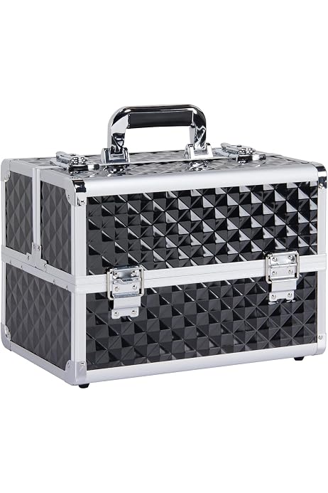 Valise Maquillage Roulante Avec Miroir LED & Serrure Code - Coque Aluminium, 4 Pieds Réglables - Pour Studio & Voyage