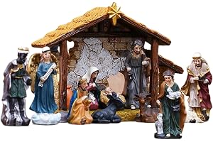 Julkrubba Figurset 12 Delar - Jesu Födelse Figurer I - Krubba Staty Dekoration Till Bord Kyrka Jul