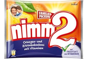 ‎NIMM2 nimm2 – Kleine Süßigkeiten-Bonbons mit flüssigem Kern aus Fruchtsaft und reichhaltigen Vitaminen für Kinder und Erwachsene – (429g Beutel)
